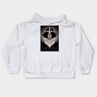 Tarot card high priestess black and white Kids Hoodie